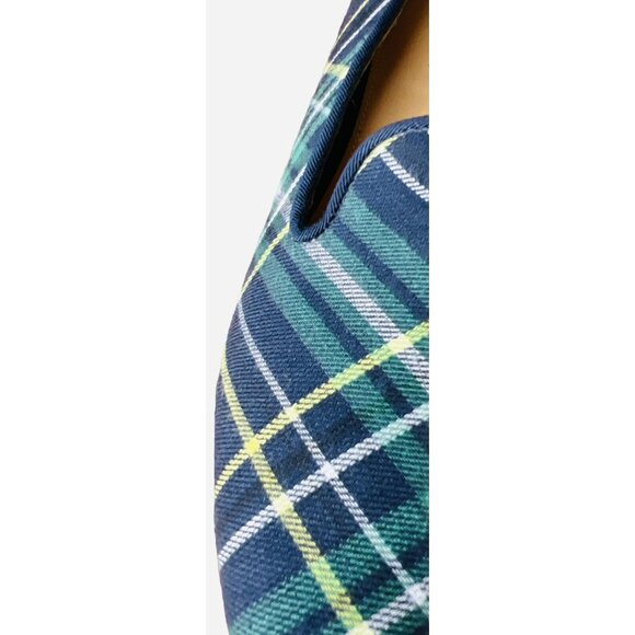 Talbots Edison Flats/ Loafers Navy/green/yellow Plaid Size 8 ($129) EUC - Picture 5 of 6